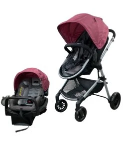 Evenflo Pivot Xpand Modular Travel System Stroller, 2022, Dusty Rose