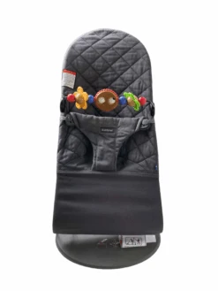 BabyBjorn Bouncer Bliss With Toy Bar, Anthracite Cotton Petal Quilt