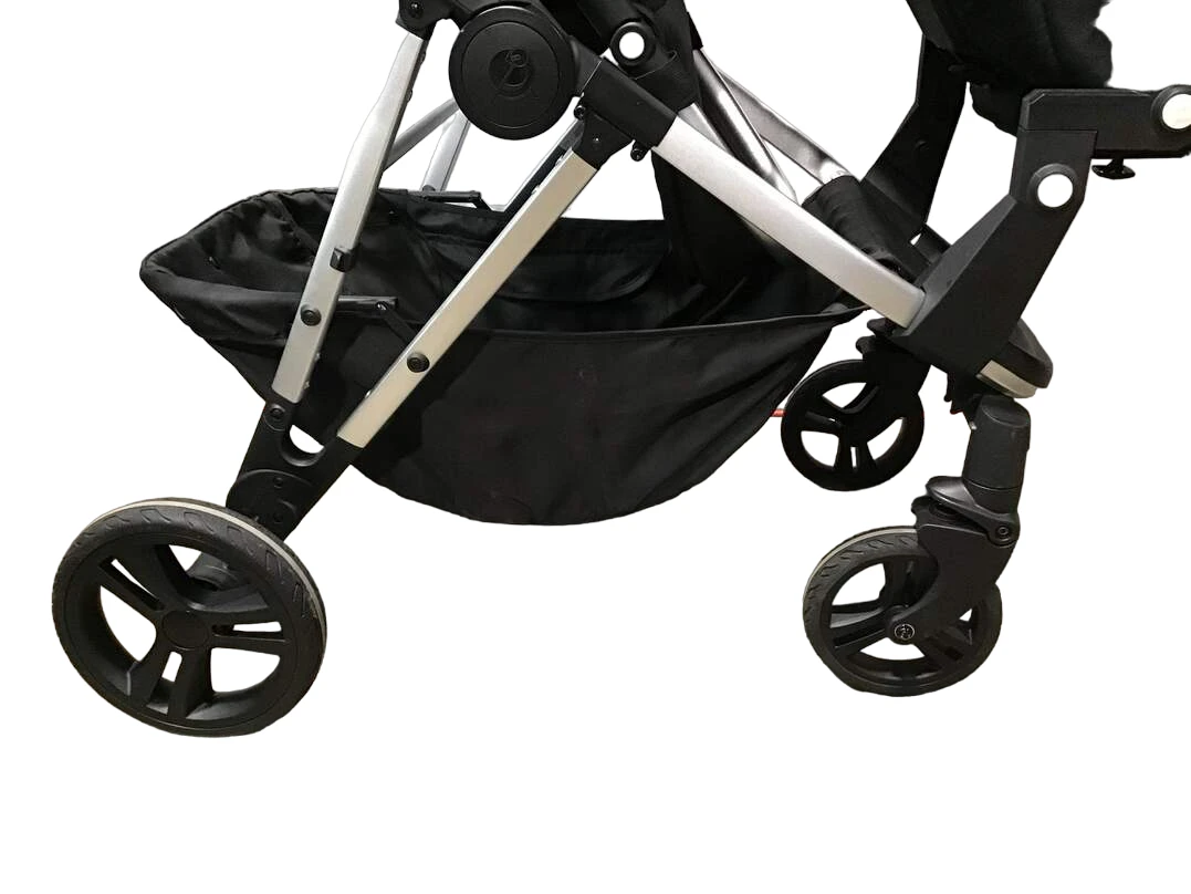 Mockingbird Double Stroller, 2020, Silver With Black Leather, Watercolor Drops And Windowpane , Black 13 Mockingbird Double Stroller, 2020, Silver With Black Leather, Watercolor Drops And Windowpane , Black - Image 13