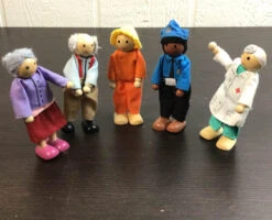 BUNDLE Wooden Dollhouse Dolls