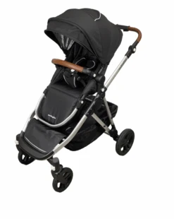 Mockingbird Single To Double 2.0 Stroller, Silver With Penny Leather, Windowpane, 2023, Black