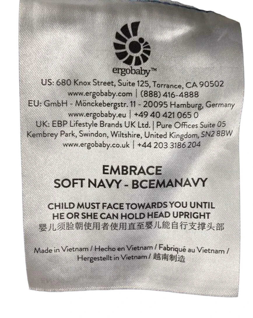 Ergobaby Embrace Baby Carrier, Soft Navy 6 Ergobaby Embrace Baby Carrier, Soft Navy - Image 6