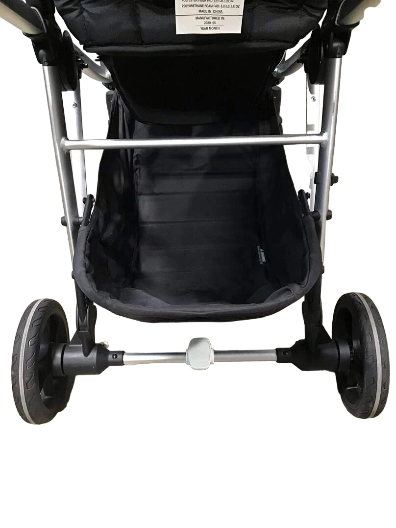 Mockingbird Double Stroller, 2020, Silver With Black Leather, Watercolor Drops And Windowpane , Black 12 Mockingbird Double Stroller, 2020, Silver With Black Leather, Watercolor Drops And Windowpane , Black - Image 12