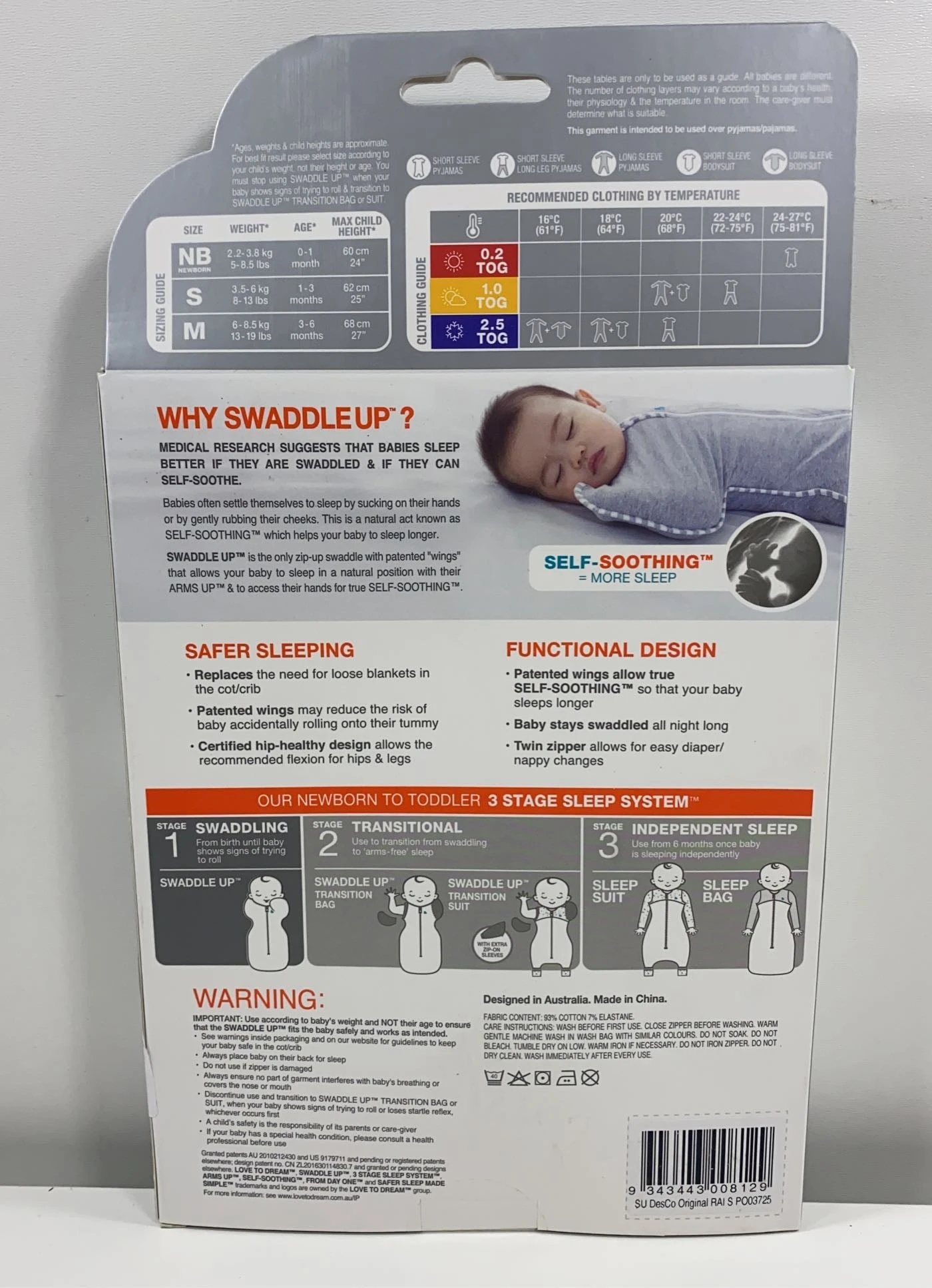 Love To Dream Swaddle UP Original Sleep Sack, Small, Rainbow 4 Love To Dream Swaddle UP Original Sleep Sack, Small, Rainbow - Image 4