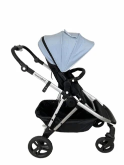 Mockingbird Single To Double Stroller, 2023, Silver With Black Leather, Watercolor Drops, Sky -GoodBuy Gear Shop 58e8521e c816 4c7b bbd1 20d30a715bc3