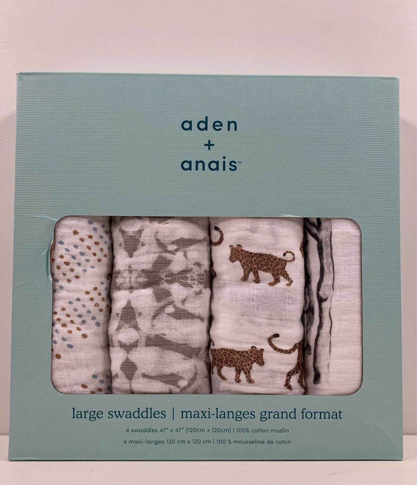 Aden + Anais Large Cotton Muslin Swaddle, 4pk, Hear Me Roar 1 Aden + Anais Large Cotton Muslin Swaddle, 4pk, Hear Me Roar