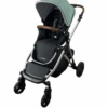Mockingbird Single To Double Stroller, Silver With Penny Leather, 2022, Windowpane, Sage