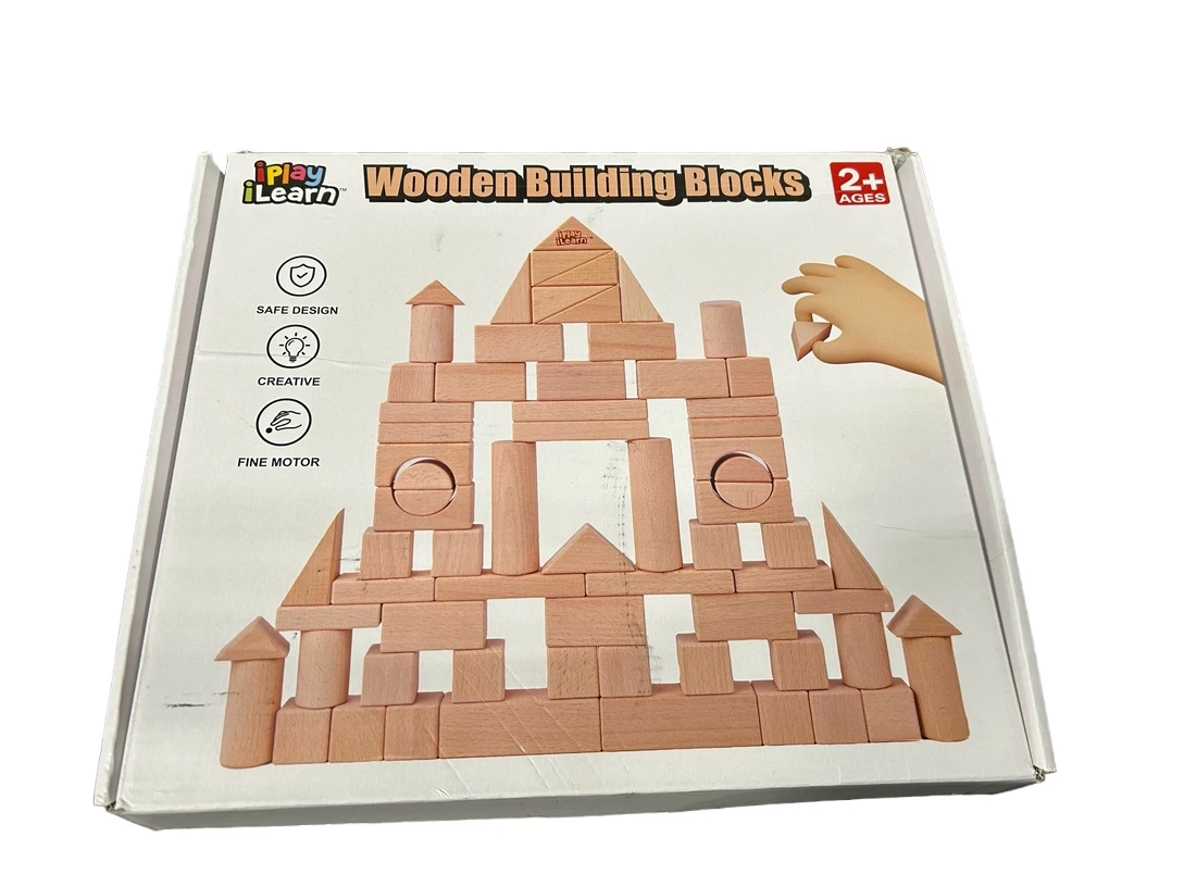 IPlay, ILearn Wooden Building Blocks 2 IPlay, ILearn Wooden Building Blocks - Image 2