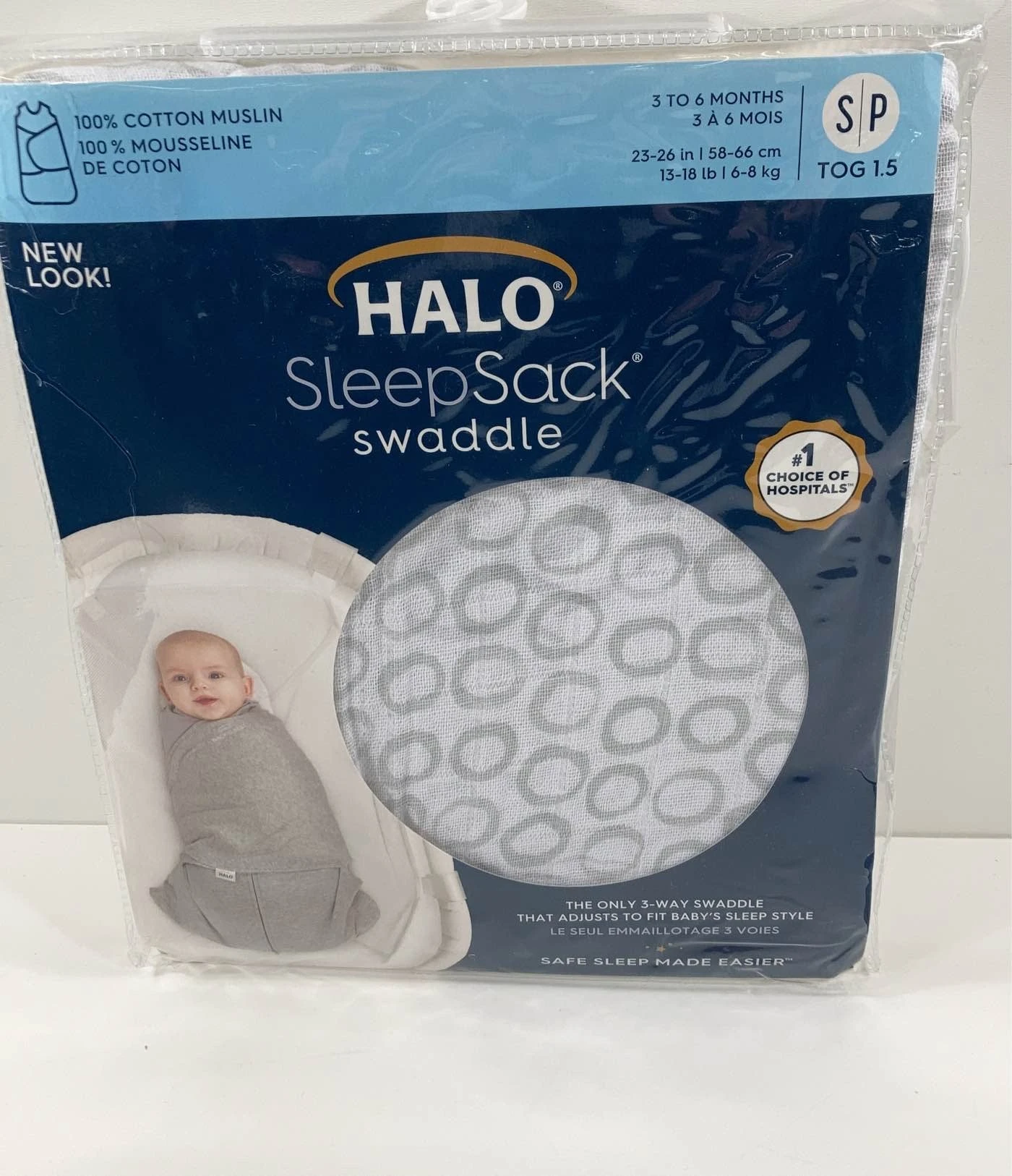 Halo SleepSack Swaddle, S, Circles Grey 2 Halo SleepSack Swaddle, S, Circles Grey - Image 2