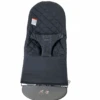 BabyBjorn Bouncer Bliss, Black Cotton Classic Quilt, Light Gray