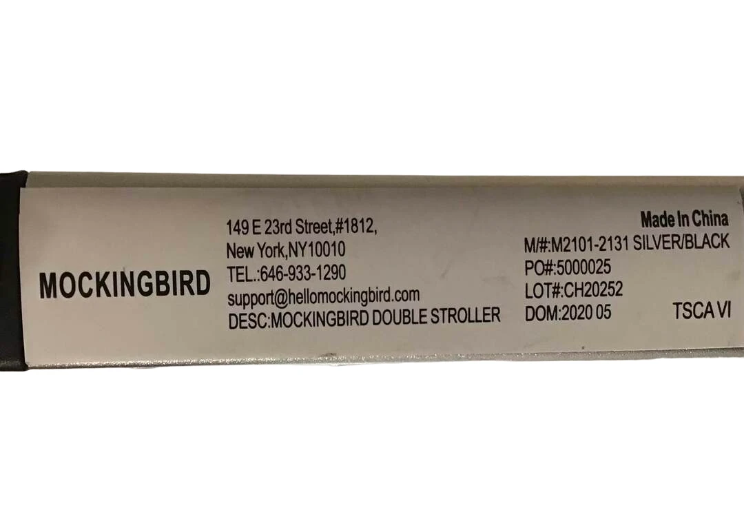 Mockingbird Double Stroller, 2020, Silver With Black Leather, Watercolor Drops And Windowpane , Black 15 Mockingbird Double Stroller, 2020, Silver With Black Leather, Watercolor Drops And Windowpane , Black - Image 15