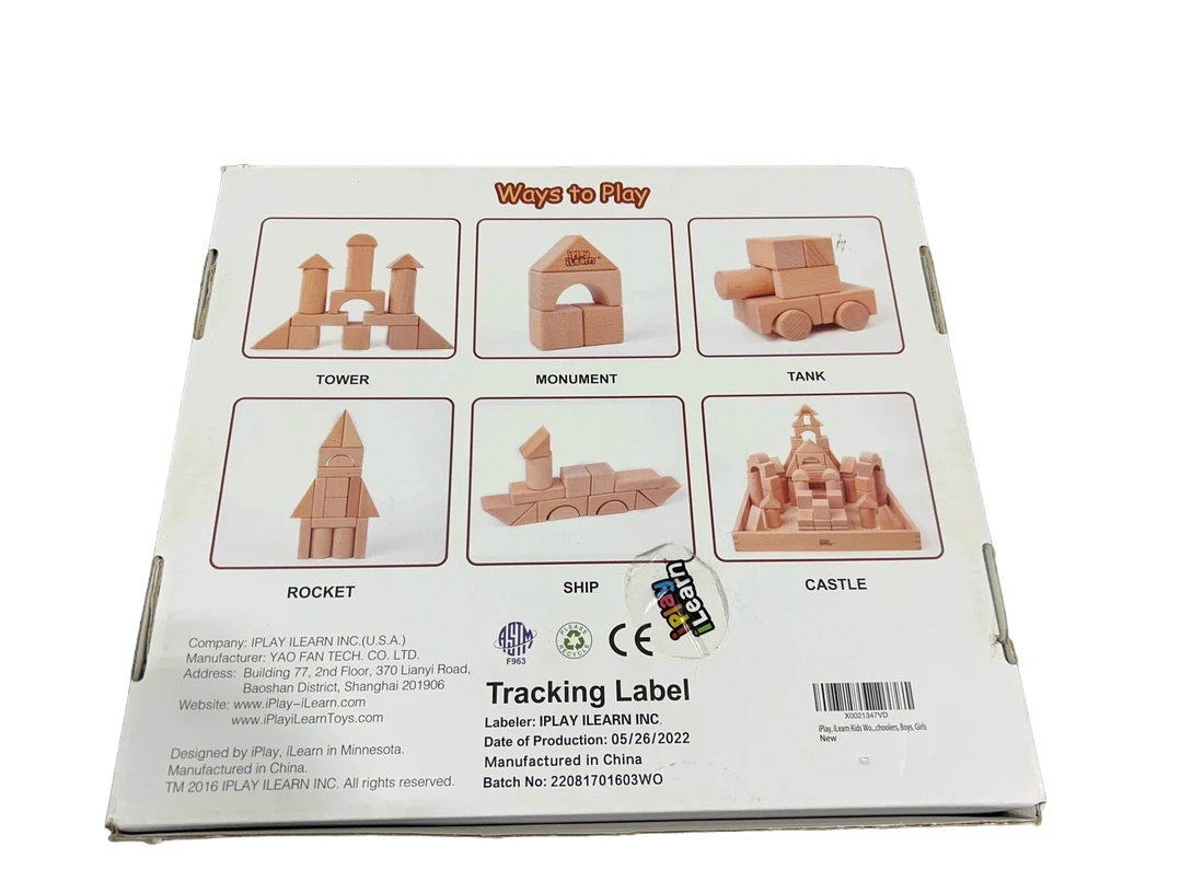 IPlay, ILearn Wooden Building Blocks 3 IPlay, ILearn Wooden Building Blocks - Image 3