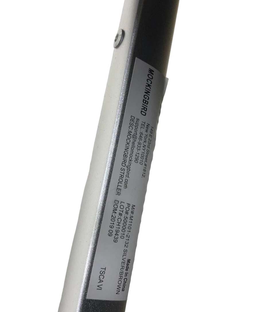 Mockingbird Single Stroller, 2019, Black, Windowpane, Silver With Penny Leather 11 Mockingbird Single Stroller, 2019, Black, Windowpane, Silver With Penny Leather - Image 11