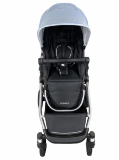 Mockingbird Single To Double Stroller, 2023, Silver With Black Leather, Watercolor Drops, Sky -GoodBuy Gear Shop 8f0585e1 7195 49e0 9ba4 fc2c71b71cfa