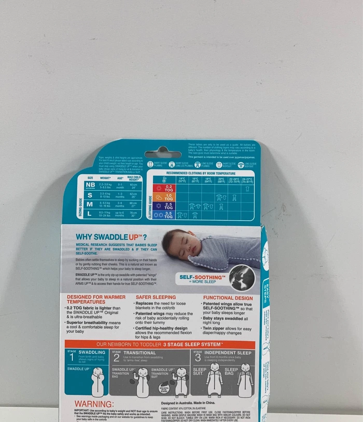 Love To Dream Swaddle Up Lite 0.2 Sleep Sack, Medium, Mint Stars 2 Love To Dream Swaddle Up Lite 0.2 Sleep Sack, Medium, Mint Stars - Image 2