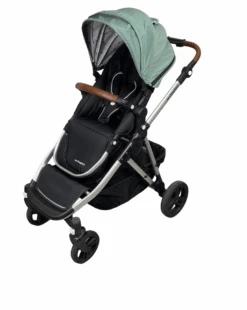 Mockingbird Single To Double 2.0 Stroller, Silver With Penny Leather, Watercolor Drops, Sage, 2023