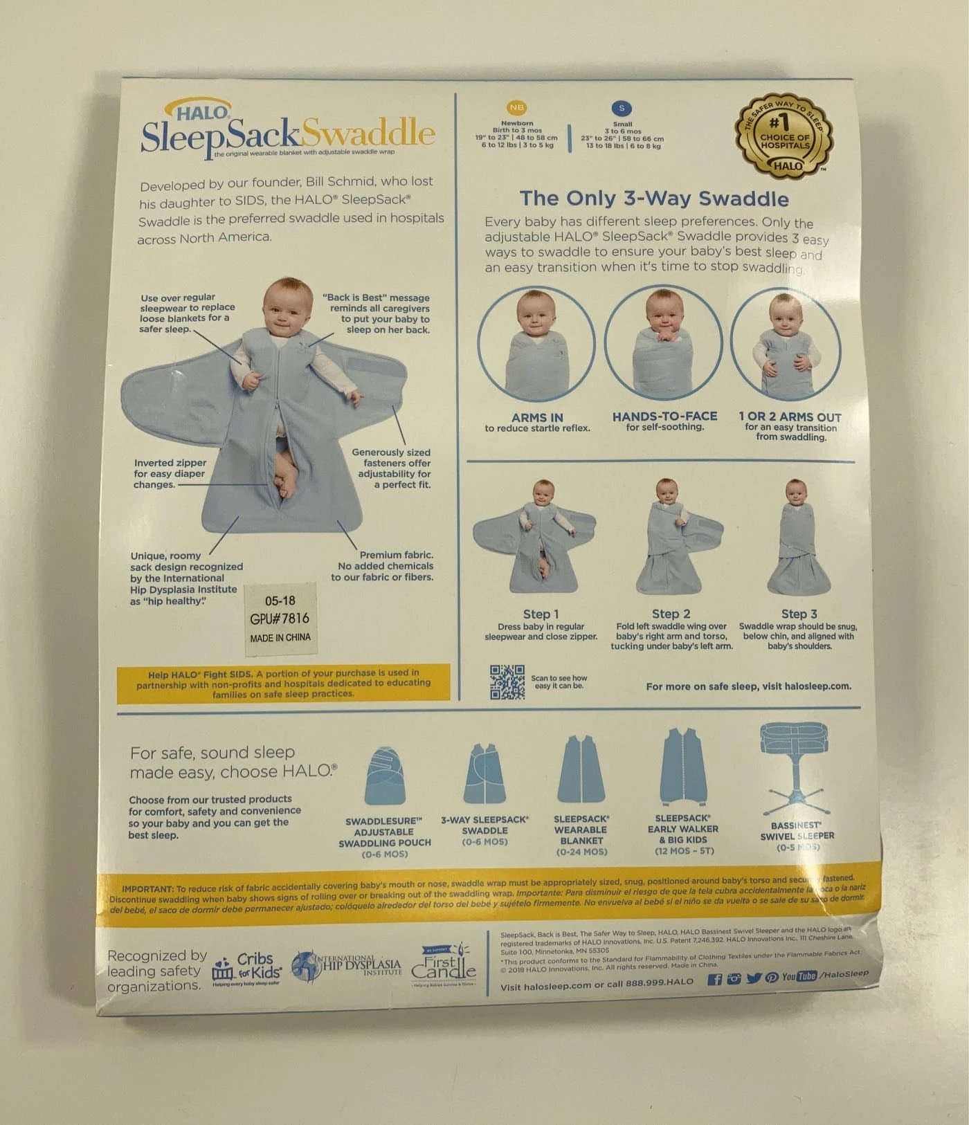 Halo SleepSack Swaddle, Newborn, Pink Pin Dot 2 Halo SleepSack Swaddle, Newborn, Pink Pin Dot - Image 2