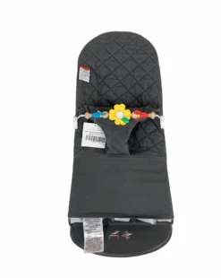 BabyBjorn Bouncer Bliss, Cotton Classic Quilt, Dark Gray Frame, Anthracite