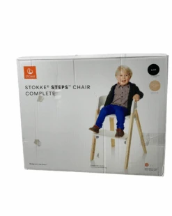 Stokke Steps Chair, Black Seat With Natural Legs -GoodBuy Gear Shop cd4e6803 3614 462d ab6b 9d4e13df87be