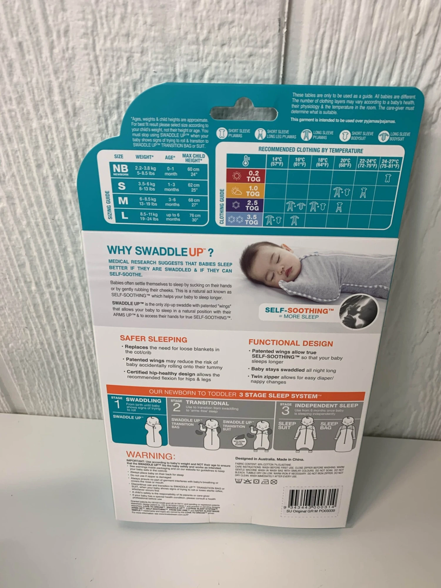 Love To Dream Swaddle Up Sleep Sack, M, Gray 4 Love To Dream Swaddle Up Sleep Sack, M, Gray - Image 4