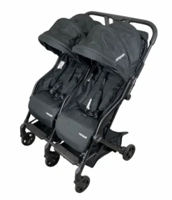 Mompush Lithe Double Stroller, Black, 2021