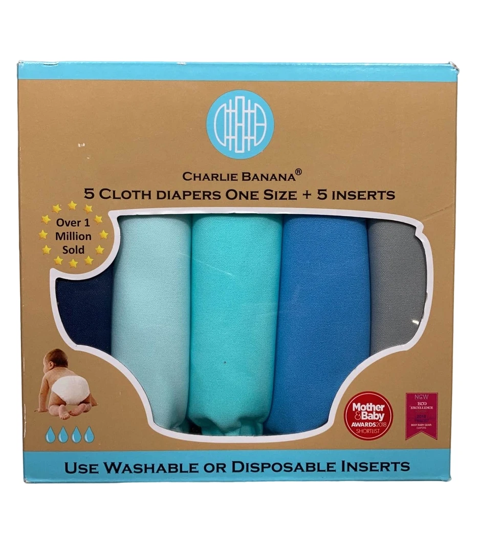 Charlie Banana One Size Cloth Diapers & Inserts, 5 Ct 3 Charlie Banana One Size Cloth Diapers & Inserts, 5 Ct - Image 3